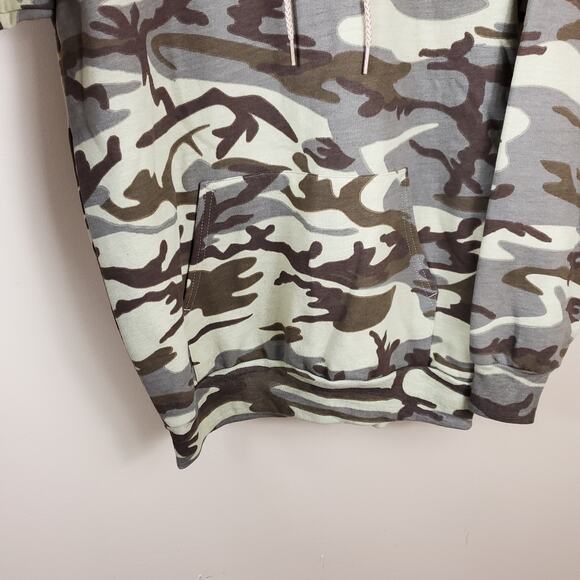 Army Surplus Classic Camo Print Core Fleece Pullover Hooded Size S - Picture 3 of 10
